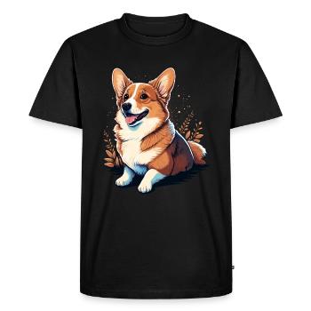 Adorable Looking Corgi - T-shirt Premium bio Homme - noir - Devant - Nico (187cm)