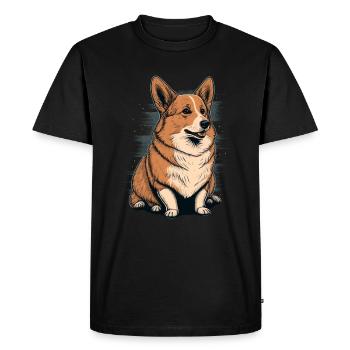 Fat Corgi - Men's Premium Organic T-Shirt - black - Front - Nico (187cm)