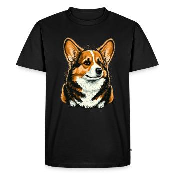 Se comporter Corgi - T-shirt Premium bio Homme - noir - Devant - Nico (187cm)