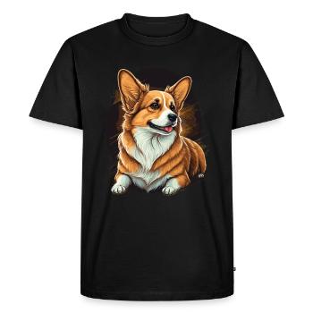 Looks élégants Corgi - T-shirt Premium bio Homme - noir - Devant - Nico (187cm)