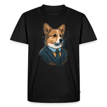 Simple Corgi Art en costume - T-shirt Premium bio Homme - noir - Devant - Nico (187cm)
