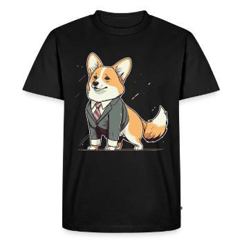 Happy Pet Corgi - T-shirt Premium bio Homme - noir - Devant - Nico (187cm)
