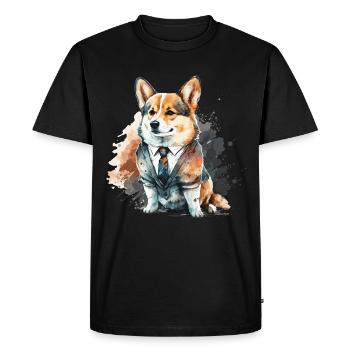 Poux animal de compagnie Corgi Dog - T-shirt Premium bio Homme - noir - Devant - Nico (187cm)