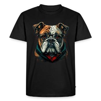 Le professeur a l’air de bouledogue - T-shirt Premium bio Homme - noir - Devant - Nico (187cm)