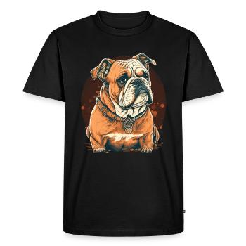 Bouledogue court - T-shirt Premium bio Homme - noir - Devant - Nico (187cm)
