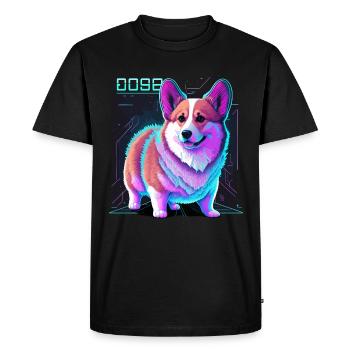 Cyber-Corgi - T-shirt Premium bio Homme - noir - Devant - Nico (187cm)
