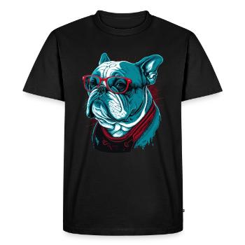 Bouledogue intelligent - T-shirt Premium bio Homme - noir - Devant - Nico (187cm)