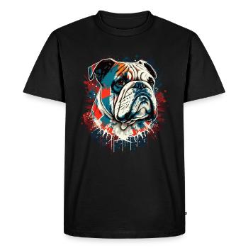 Bouledogue coloré - T-shirt Premium bio Homme - noir - Devant - Nico (187cm)