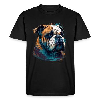 Bouledogue malheureux - T-shirt Premium bio Homme - noir - Devant - Nico (187cm)