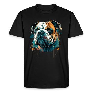 Bouledogue Still Face - T-shirt Premium bio Homme - noir - Devant - Nico (187cm)