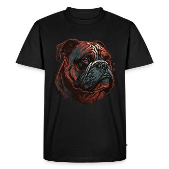 Cool Bulldog Head Art - T-shirt Premium bio Homme - noir - Devant - Nico (187cm)