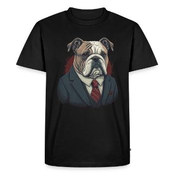 Bulldog à la recherche professionnelle - T-shirt Premium bio Homme - noir - Devant - Nico (187cm)