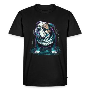 Tiny Bulldog - Men's Premium Organic T-Shirt - black - Front - Nico (187cm)