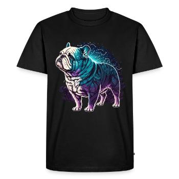 Bouledogue feuillu Vaporwave - T-shirt Premium bio Homme - noir - Devant - Nico (187cm)