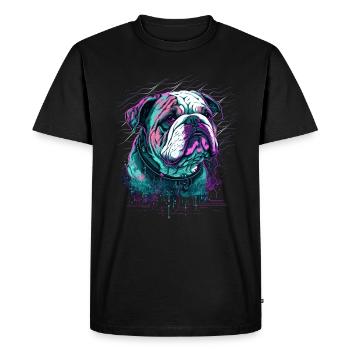 Wrinkled Face Bulldog - Men's Premium Organic T-Shirt - black - Front - Nico (187cm)
