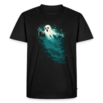 Fantôme effrayant - T-shirt Premium bio Homme - noir - Devant - Nico (187cm)
