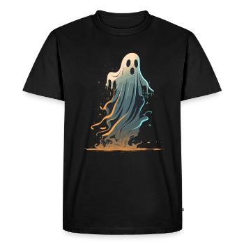 Fantôme d’Halloween - T-shirt Premium bio Homme - noir - Devant - Nico (187cm)