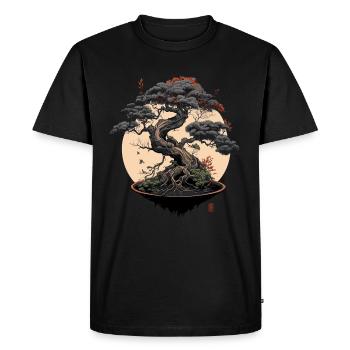 Gray Bonsai Tree - Men's Premium Organic T-Shirt - black - Front - Nico (187cm)