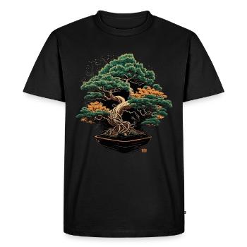 Beauté noueuse du bonsaï - T-shirt Premium bio Homme - noir - Devant - Nico (187cm)