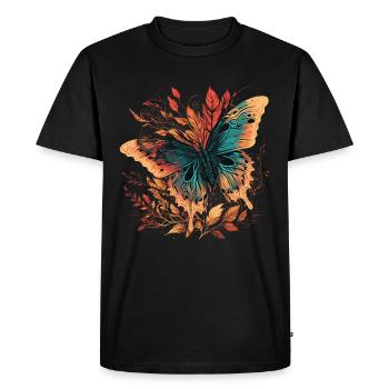 Illustration de papillon - T-shirt Premium bio Homme - noir - Devant - Nico (187cm)