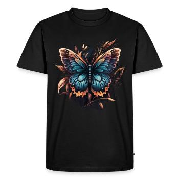 Jardin des papillons - T-shirt Premium bio Homme - noir - Devant - Nico (187cm)