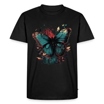 Papillon dans les bois - T-shirt Premium bio Homme - noir - Devant - Nico (187cm)