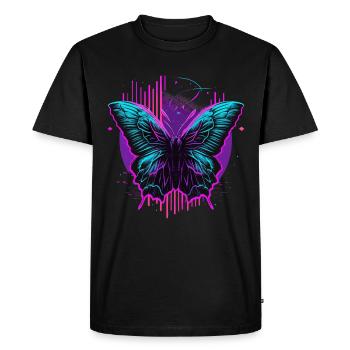 Glow in The Dark Butterfly - Men's Premium Organic T-Shirt - black - Front - Nico (187cm)