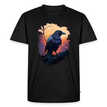 Corbeaux Vie vigilante - T-shirt Premium bio Homme - noir - Devant - Nico (187cm)