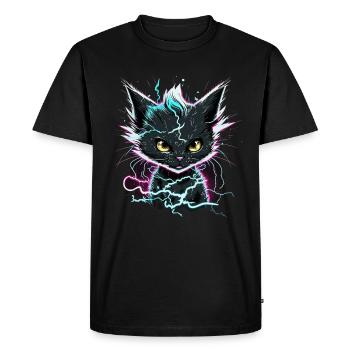 Chat de puissance - T-shirt Premium bio Homme - noir - Devant - Nico (187cm)