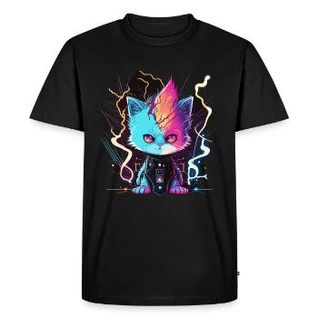 Rockin Kitty - Men's Premium Organic T-Shirt - black - Front - Nico (187cm)