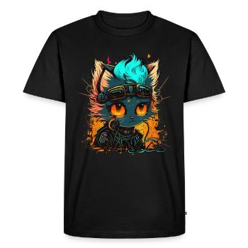 CyberCat - T-shirt Premium bio Homme - noir - Devant - Nico (187cm)