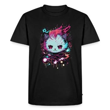 Chat hors de ce monde - T-shirt Premium bio Homme - noir - Devant - Nico (187cm)