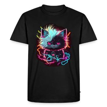L’ascension du chat électrique - T-shirt Premium bio Homme - noir - Devant - Nico (187cm)