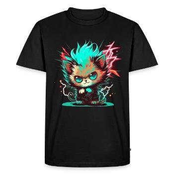 Chat de jeu - T-shirt Premium bio Homme - noir - Devant - Nico (187cm)
