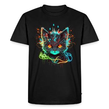 Charged Cat - Men's Premium Organic T-Shirt - black - Front - Nico (187cm)