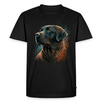 Superbe illustration de Labrador Retriever - T-shirt Premium bio Homme - noir - Devant - Nico (187cm)
