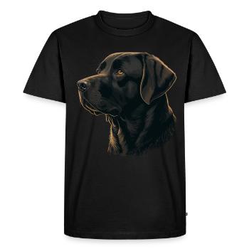 Labrador Retriever brun foncé doux - T-shirt Premium bio Homme - noir - Devant - Nico (187cm)