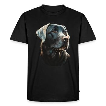 Labrador Retriever sur des lumières brillantes - T-shirt Premium bio Homme - noir - Devant - Nico (187cm)