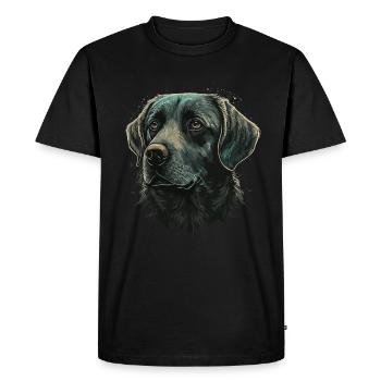 Couleur claire Labrador Retriever - T-shirt Premium bio Homme - noir - Devant - Nico (187cm)