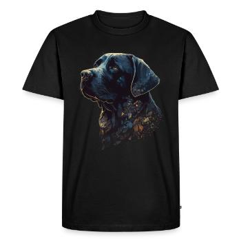 Incroyable Labrador Retriever avec un corps de style feuilles - T-shirt Premium bio Homme - noir - Devant - Nico (187cm)