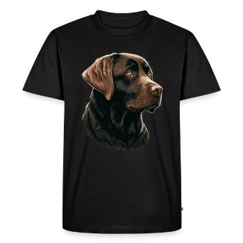 Brauner entzückender Labrador Retriever - Männer Premium Bio T-Shirt - Schwarz - Vorne - Nico (187cm)