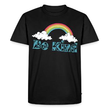 Be Kind Shirt Cute Graphic - Men's Premium Organic T-Shirt - black - Front - Nico (187cm)