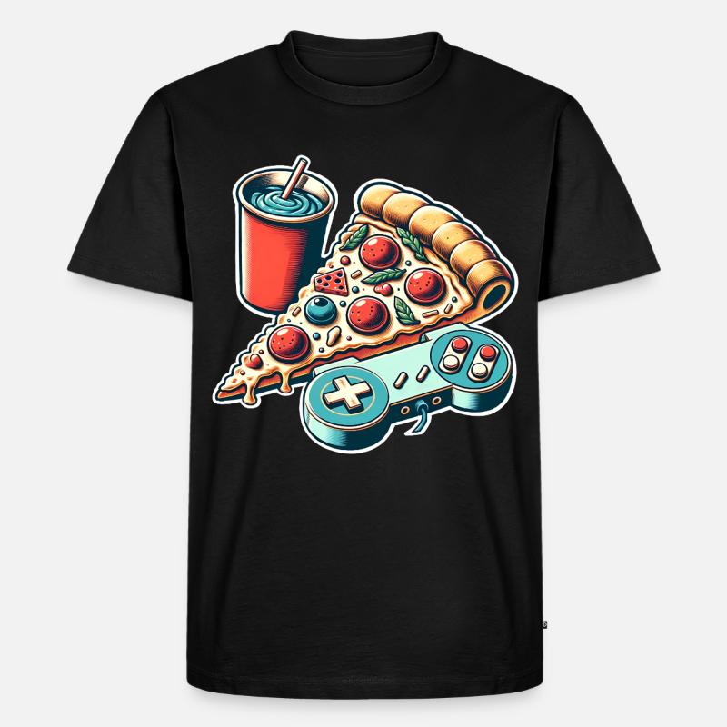 Pizza Gaming Gamer - Men's Premium Organic T-Shirt - black
