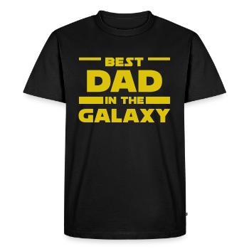 Dad of the galaxy, stars, father gift idea - Men's Premium Organic T-Shirt - black - Front - Nico (187cm)