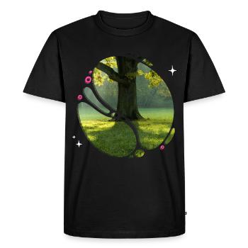 Murmure de pelouse jardin fleurs nature - T-shirt Premium bio Homme - noir - Devant - Nico (187cm)