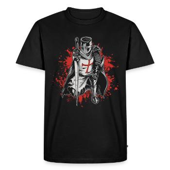 Crusader Knights Templar Deus Vult Knight Templar - Men's Premium Organic T-Shirt - black - Front - Nico (187cm)