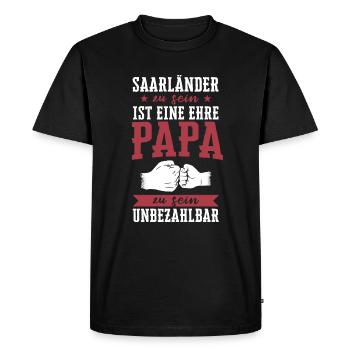 Saarland Saarländerin Saarländer Spruch - Männer Premium Bio T-Shirt - Schwarz - Vorne - Nico (187cm)