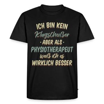 Physiotherapeut Physio Praxis Physiotherapie - Männer Premium Bio T-Shirt - Schwarz - Vorne - Nico (187cm)