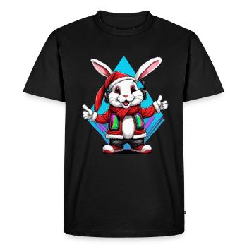 Lapin du Père Noël - T-shirt Premium bio Homme - noir - Devant - Nico (187cm)