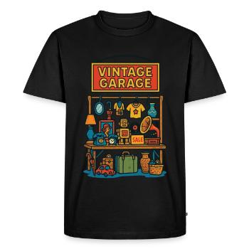 Antiquités Vintage Garage Design - T-shirt Premium bio Homme - noir - Devant - Nico (187cm)